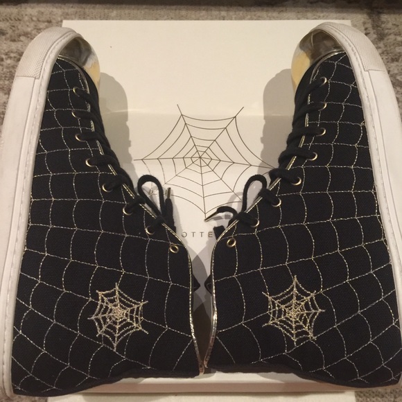 Charlotte Olympia BlackGold Web High Tops Sneakers - Picture 6 of 16